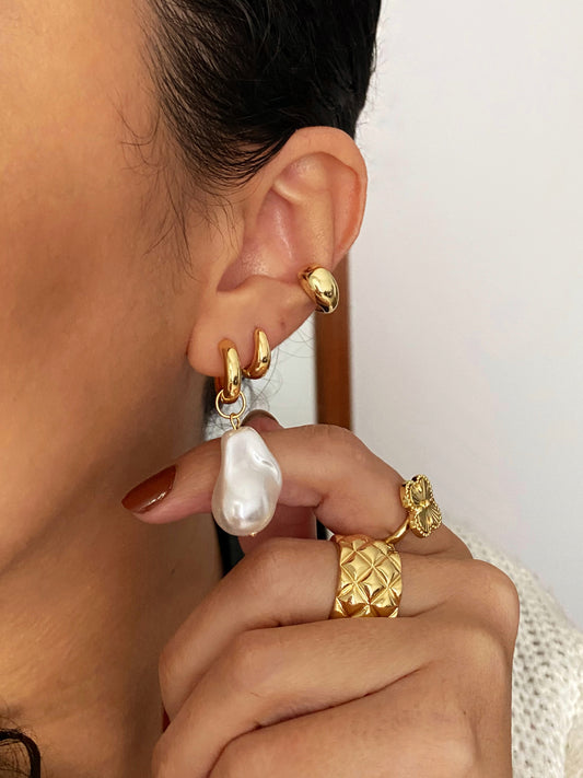 Argollas perla barroca