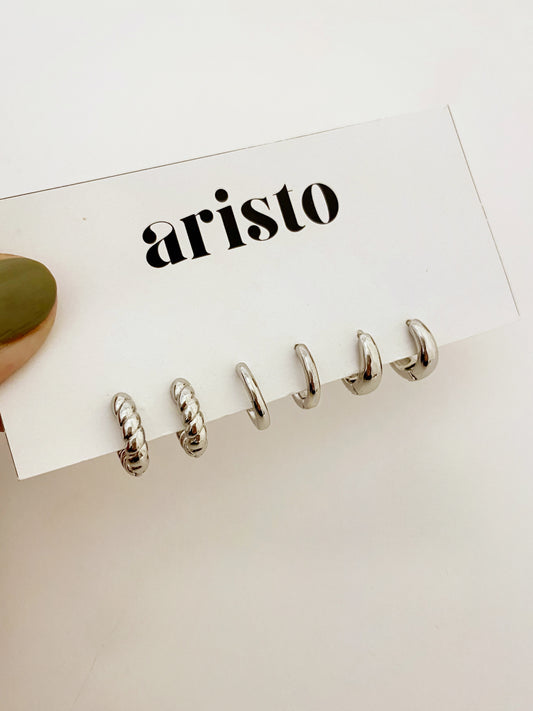 Set de argollas mini silver