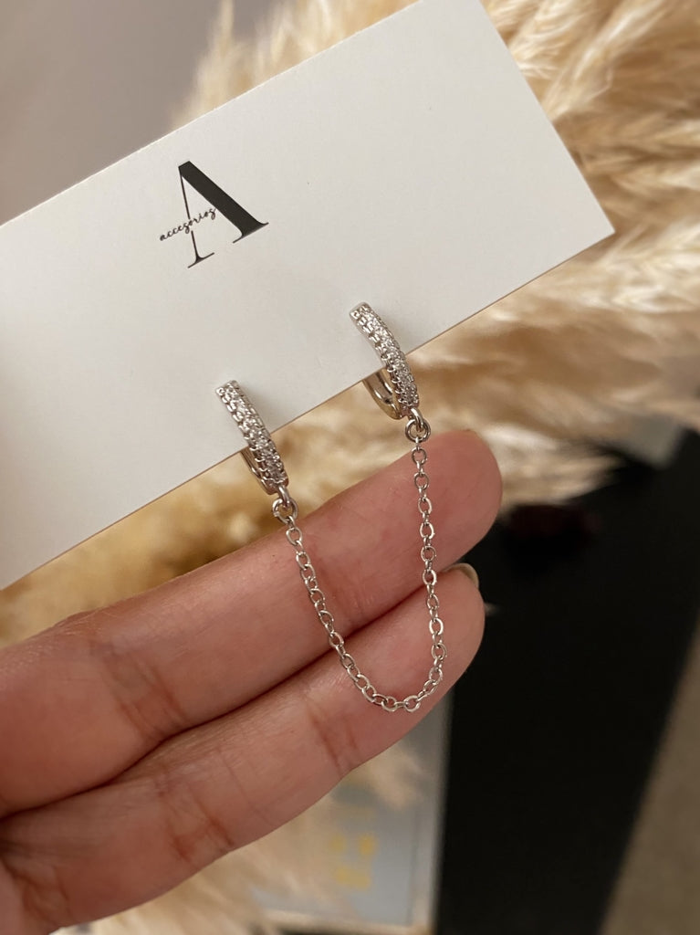 Zarcillo doble zircon