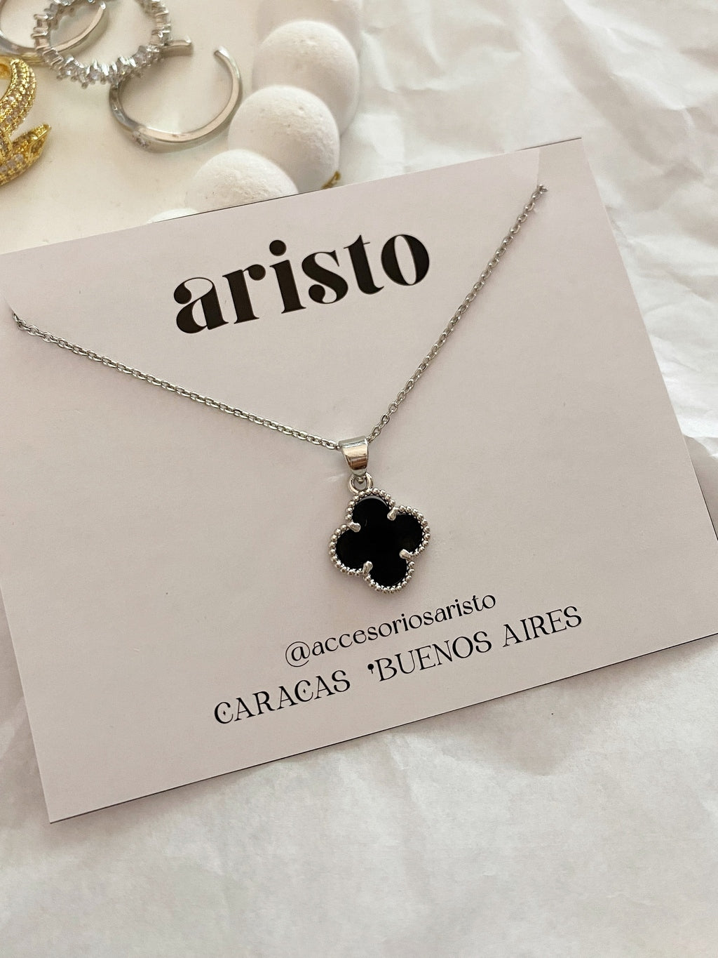 Collar Camila negro silver