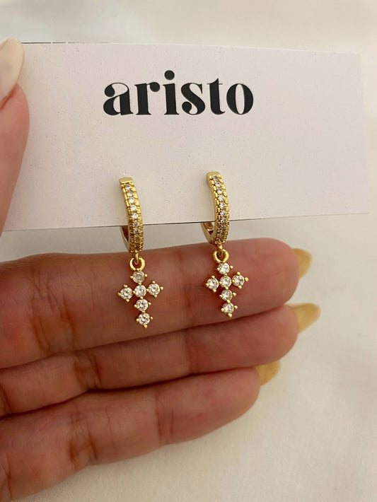 Argollas Cruz zirconia