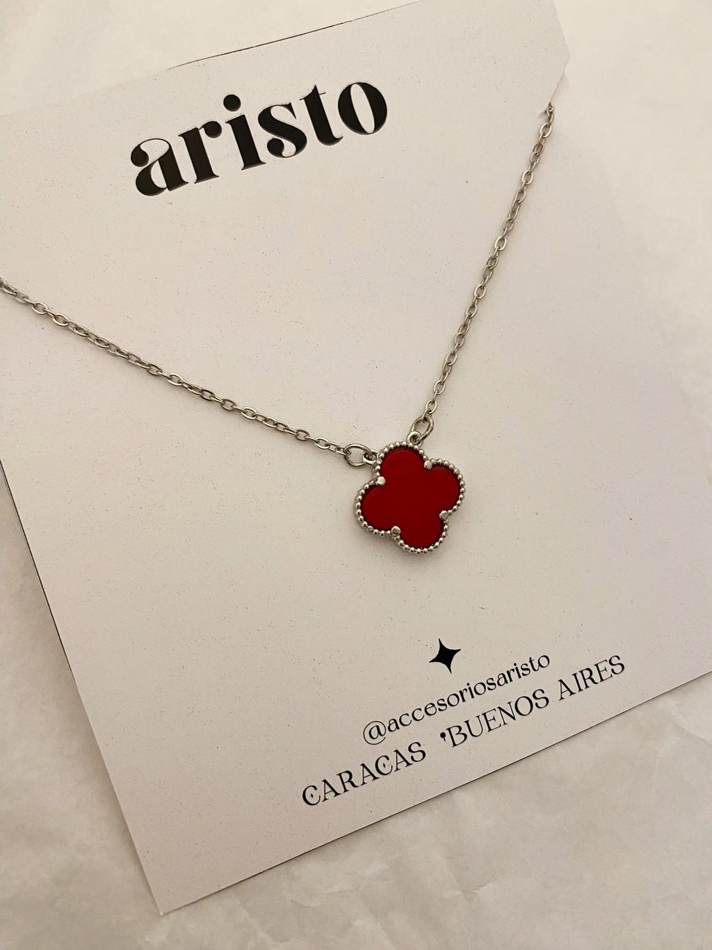 Collar Camila rojo-silver