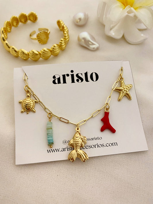 Collar multidijes Coral