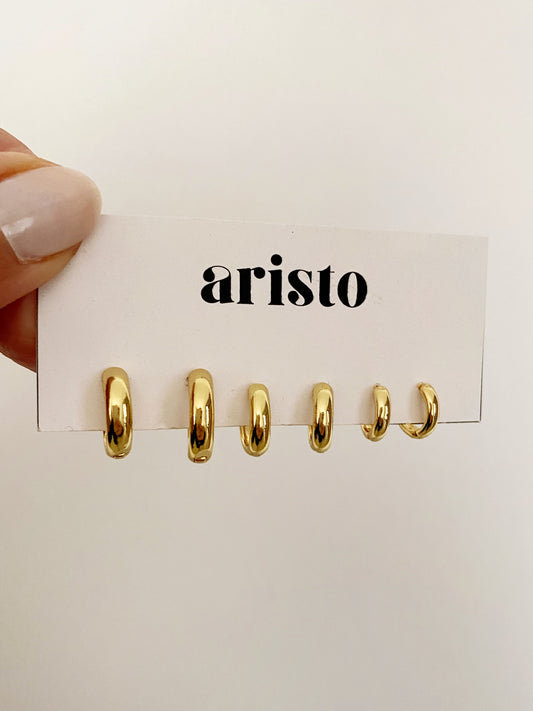 Set de argollas clásico gold