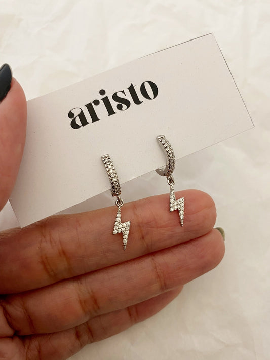 Argollas Rayo zirconia silver