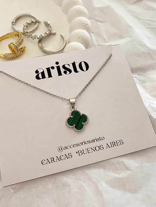 Collar Camila verde silver