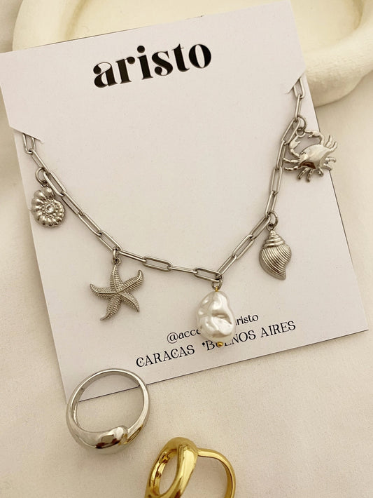 Collar multidijes silver