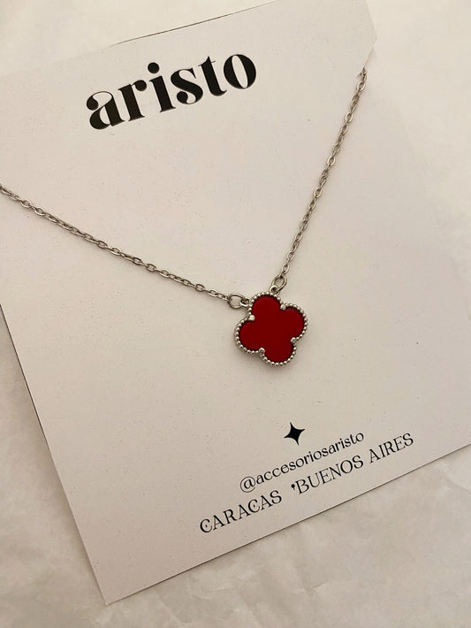 Collar Camila rojo-silver